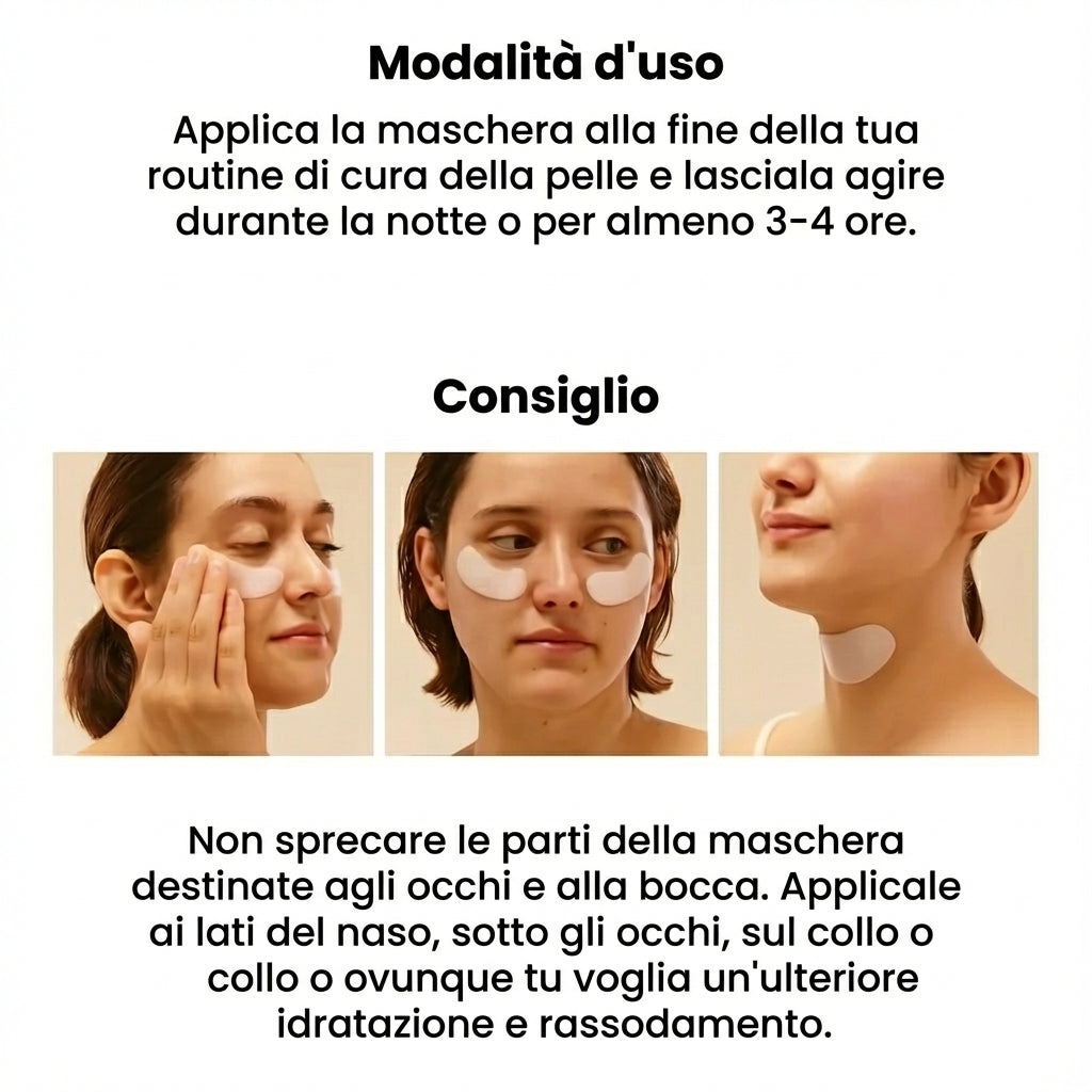Maschera con bio-collagene - Riduci le rughe già dopo 1 applicazione